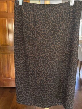 NWT Liverpool Los Angeles Cheetah Print High Waist Pencil Knit Skirt Size 6 28